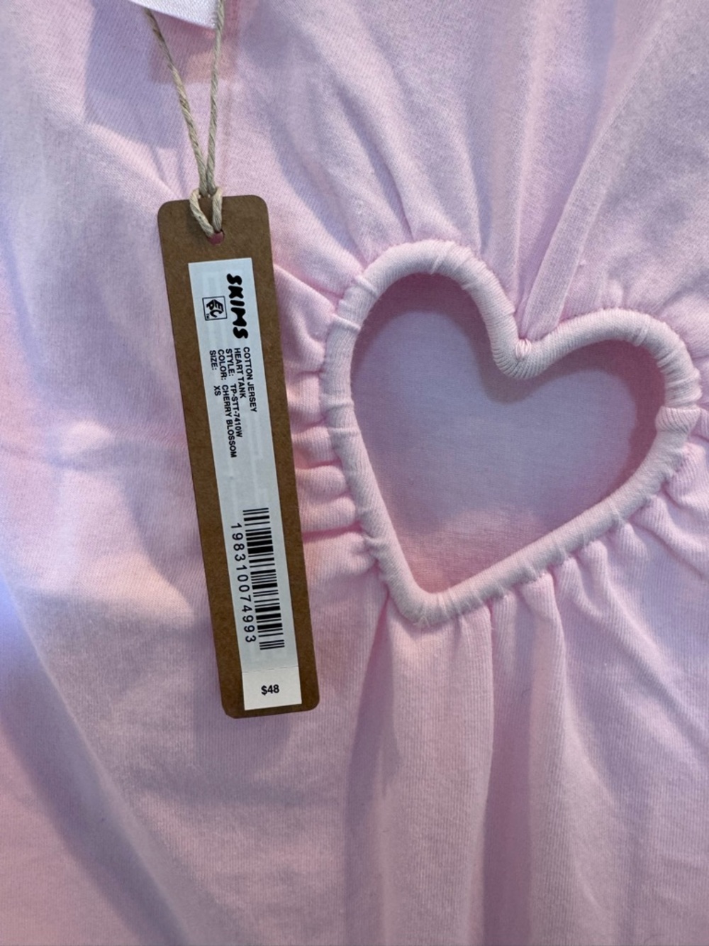 NWT SKIMS Pink Heart Cutout Tank Top - Picture 5 of 6